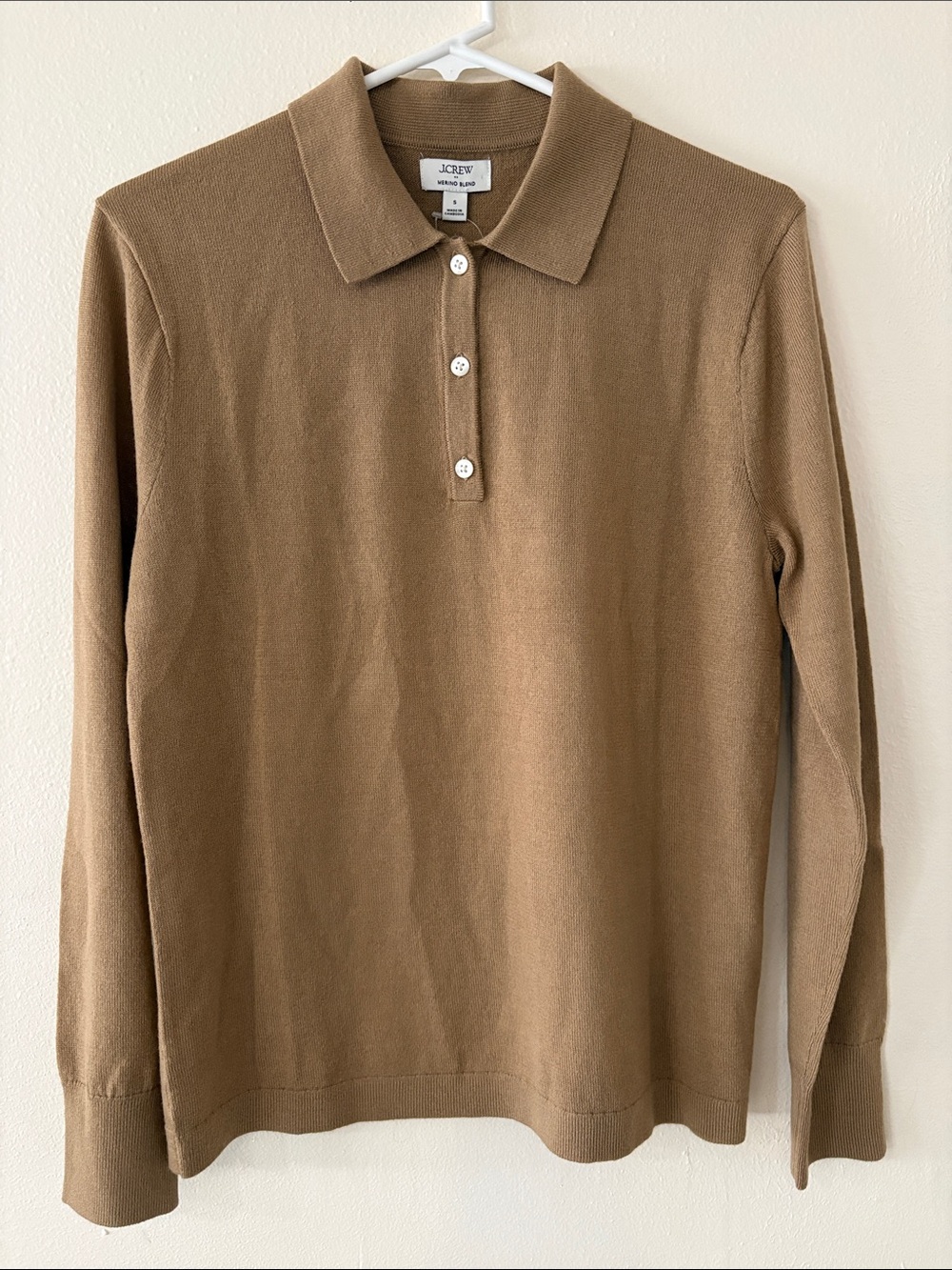 J. Crew Men’s Sweater in Camel Brown MERINO BLEND